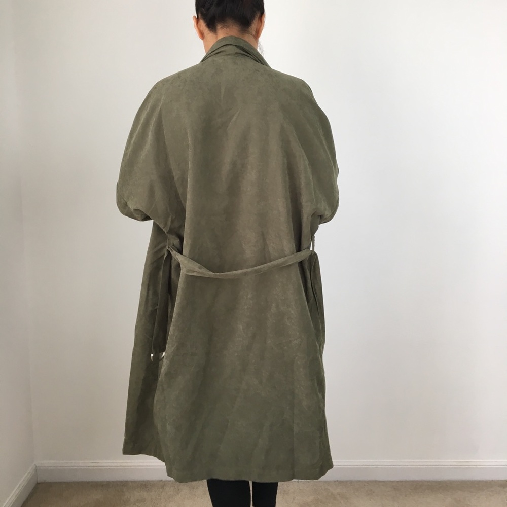 Khloe suede drape long duster with ring fastener - Picture 4 of 7